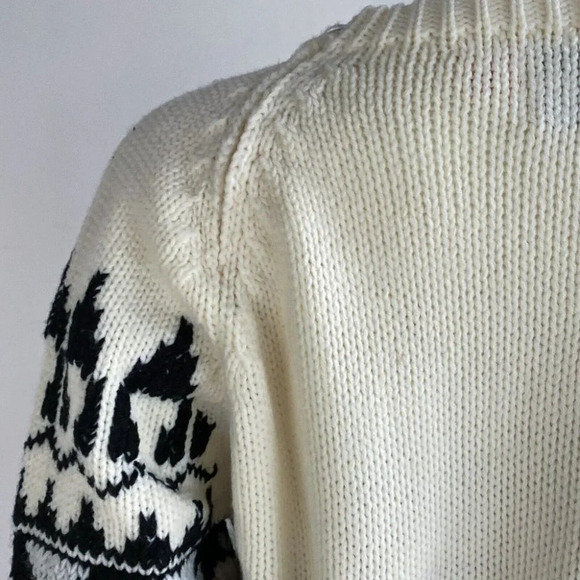 Vintage Kari Lynn Virgin Acrylic Geometric Print Fairisle  Zip Shoulder Pullover - Picture 4 of 7